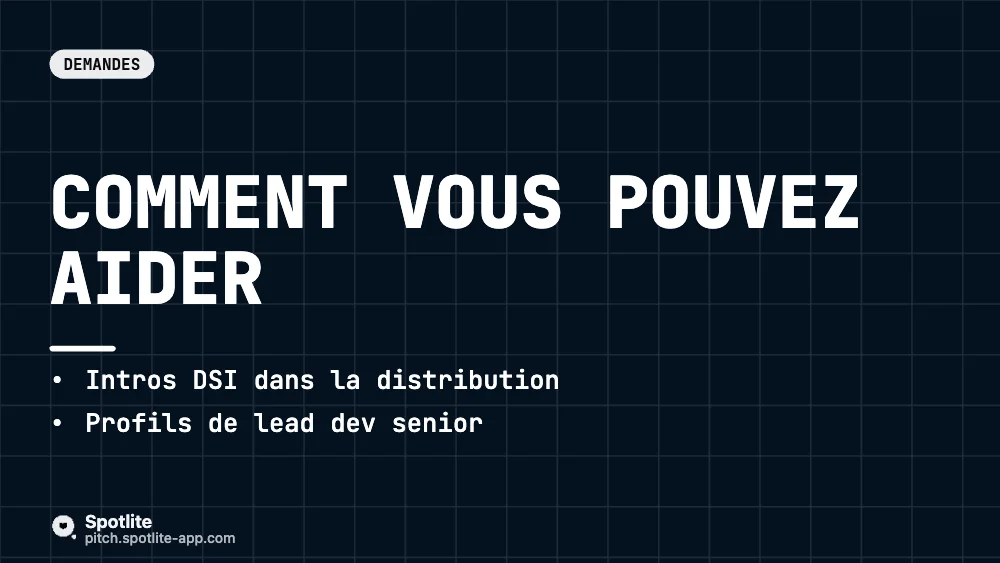 Point trimestriel aux investisseurs — slide 5 : Comment vous pouvez aider